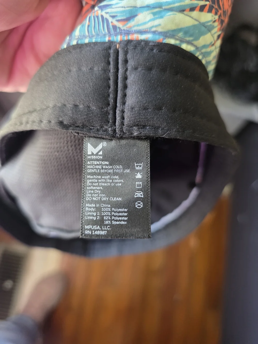 Mission Cooling Bucket Hat Blue Tropical Brim Adjustable Chin Strap